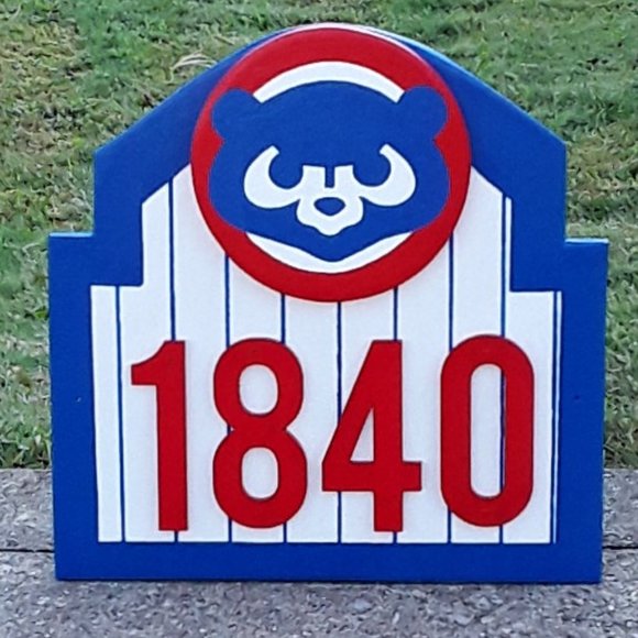 Chicago Cubs Address Sign for your home (with your address) NEW! - Picture 3 of 4